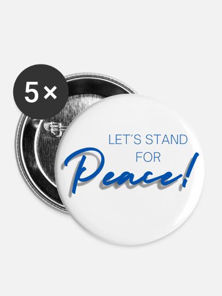 Gemeinsam für den Frieden - Buttons groß 56 mm (5er Pack) - Weiß