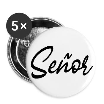Señor Engagement Groom To Be Wedding Party - Buttons large 2.2''/56 mm (5-pack) - white - Front