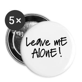 LEAVE ME ALONE - Buttons groß 56 mm (5er Pack) - Weiß - Vorne