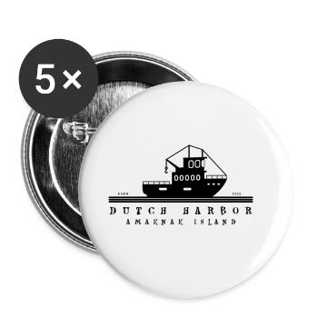 Dutch Harbor Amaknak Island Alaska USA - Buttons large 2.2''/56 mm (5-pack) - white - Front