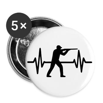 Heartbeat Hunt - Buttons large 2.2''/56 mm (5-pack) - white - Front