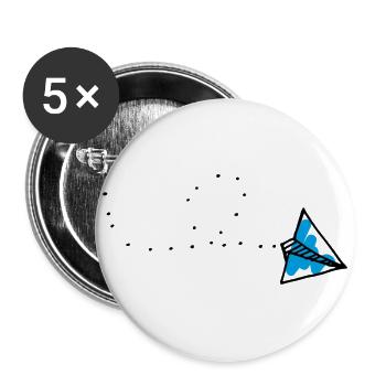 Paper plane - Buttons large 2.2''/56 mm (5-pack) - white - Front