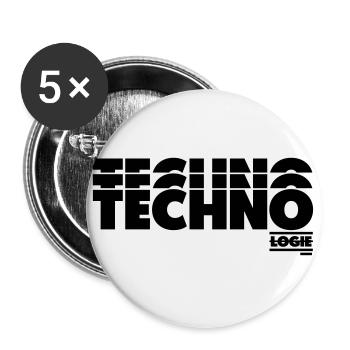 TECHNO LOGIE - Buttons groß 56 mm (5er Pack) - Weiß - Vorne