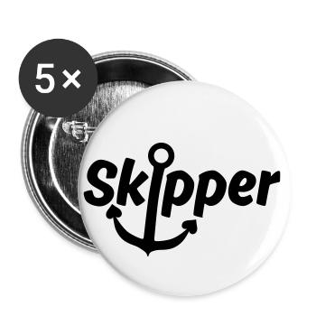 Crew - Skipper Sailing Charter Team - Buttons large 2.2''/56 mm (5-pack) - white - Front