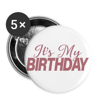It's My Birthday Cool Birthday Party Gift & Outfit - Buttons large 2.2''/56 mm (5-pack) - white - Front