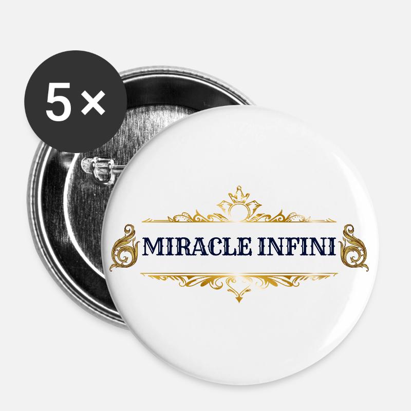 INFINITE MIRACLE - Buttons large 2.2''/56 mm (5-pack) - white
