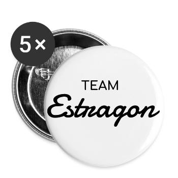 Team Estragon - Kräuter Liebhaber - Buttons groß 56 mm (5er Pack) - Weiß - Vorne