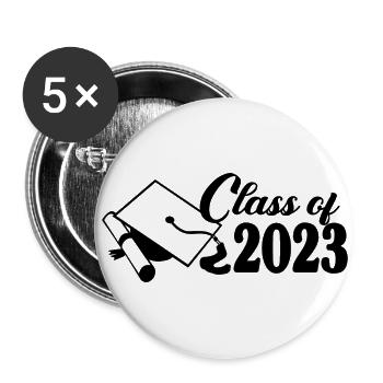 Class Of 2023 Graduation Party Gift For Him & Her - Buttons large 2.2''/56 mm (5-pack) - white - Front