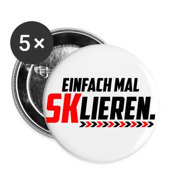 Eskalieren SKlieren sklieren | Farbe änderbar - Buttons groß 56 mm (5er Pack) - Weiß - Vorne