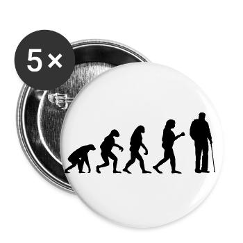 Grandpa Senior Pensioner Evolution Pension Opi - Buttons large 2.2''/56 mm (5-pack) - white - Front