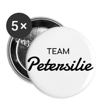 Team Petersilie Kräuter Liebhaber - Buttons groß 56 mm (5er Pack) - Weiß - Vorne