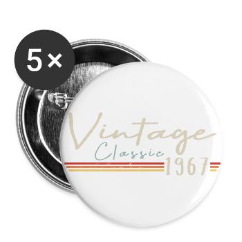 Vintage Original since 1967 Birthday Retro 1967 - Buttons large 2.2''/56 mm (5-pack) - white - Front
