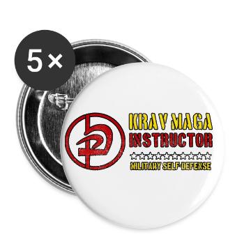 Instructeur de Krav Maga Défense des Arts Martiaux - Lot de 5 grands badges (56 mm) - blanc - Devant