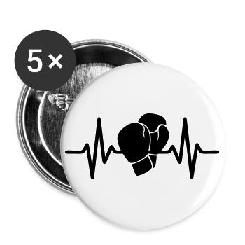 Heartbeat Boxing - Buttons large 2.2''/56 mm (5-pack) - white - Front