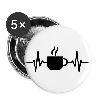 Tasse Café Pause Matinée - Lot de 5 grands badges (56 mm) - blanc - Devant