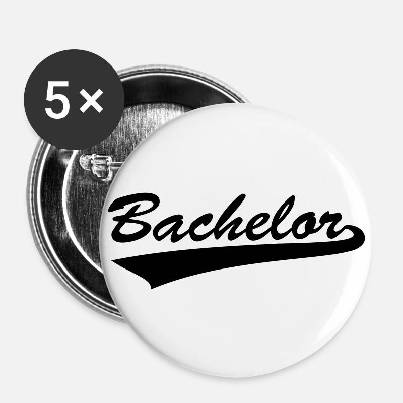 Bachelor - Buttons large 2.2''/56 mm (5-pack) - white