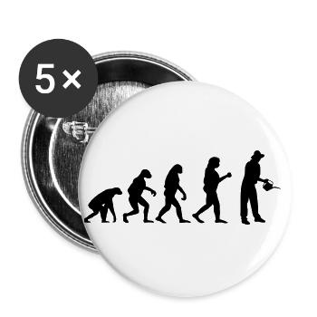 Gärtner Garten Evolution Gartenbau Pflanzen Lustig - Buttons groß 56 mm (5er Pack) - Weiß - Vorne