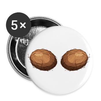 Noix de coco maillot de bain maillot de bain soutien-gorge - Lot de 5 grands badges (56 mm) - blanc - Devant