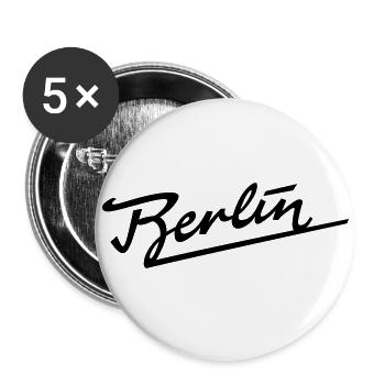 Berlin Logo - Buttons groß 56 mm (5er Pack) - Weiß - Vorne