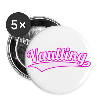 Vaulting Voltigieren Volti Team - Buttons groß 56 mm (5er Pack) - Weiß - Vorne
