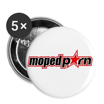 Mopedporn - Lot de 5 grands badges (56 mm) - blanc - Devant