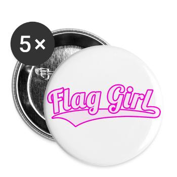 Flag Girl American Flag Football Girls Women - Buttons large 2.2''/56 mm (5-pack) - white - Front