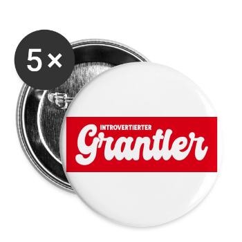 Introvertierter Grantler - Buttons groß 56 mm (5er Pack) - Weiß - Vorne