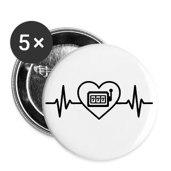 Heart Jackpot Casino Spielautomat - Buttons groß 56 mm (5er Pack) - Weiß - Vorne