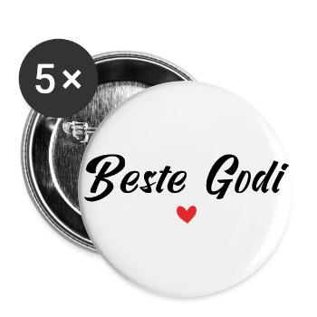 Beste Godi - Buttons groß 56 mm (5er Pack) - Weiß - Vorne