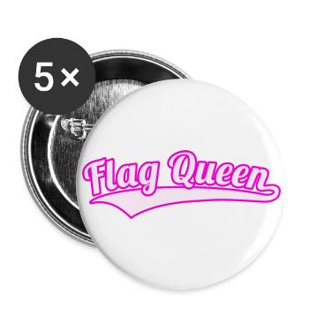 Flag Football Queen Spielerinnen Mädchen Frauen - Buttons groß 56 mm (5er Pack) - Weiß - Vorne