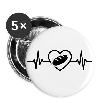 Boulanger Pain Cœur Métier Passion - Lot de 5 grands badges (56 mm) - blanc - Devant