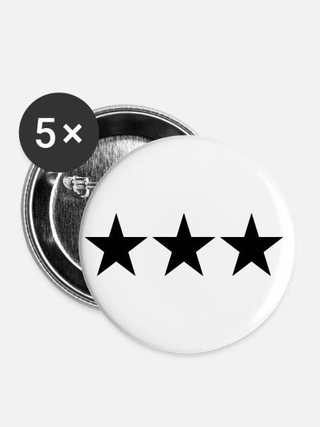 3 STARS - Buttons large 2.2''/56 mm (5-pack) - white
