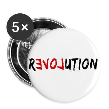 Love Revolution - Buttons groß 56 mm (5er Pack) - Weiß - Vorne
