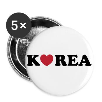 Korea Love Heart - Buttons large 2.2''/56 mm (5-pack) - white - Front