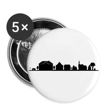 Dein Dorf - Deine Skyline - Buttons groß 56 mm (5er Pack) - Weiß - Vorne