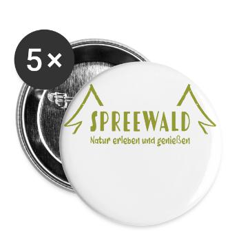 Spreewald Natur erleben und genießen - Buttons groß 56 mm (5er Pack) - Weiß - Vorne