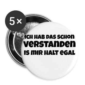 Ich hab das schon verstanden is mir halt egal - Buttons groß 56 mm (5er Pack) - Weiß - Vorne