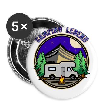 Camping Legend Legend Alcove Conducteur de camping-car - Lot de 5 grands badges (56 mm) - blanc - Devant