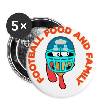 Football Nourriture Et Famille Thanksgiving Pour Les Familles - Lot de 5 grands badges (56 mm) - blanc - Devant