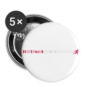 run better than government - Buttons large 2.2''/56 mm (5-pack) - white - Front