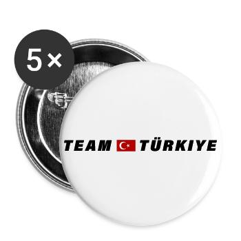 Team Turkey Flag Türkiye - Buttons large 2.2''/56 mm (5-pack) - white - Front