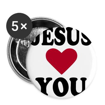 Jesus - Lot de 5 grands badges (56 mm) - blanc - Devant