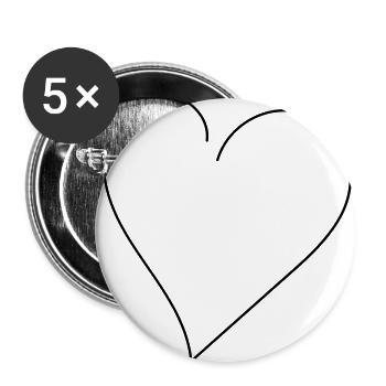 kleines Herz für euch - Buttons groß 56 mm (5er Pack) - Weiß - Vorne