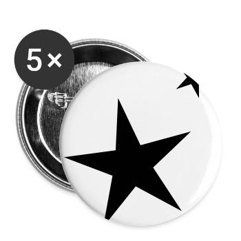 Sterne - Buttons groß 56 mm (5er Pack) - Weiß - Vorne