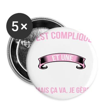 Animatrice - Lot de 5 grands badges (56 mm) - blanc - Devant