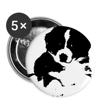 Süßer Hund - Buttons groß 56 mm (5er Pack) - Weiß - Vorne