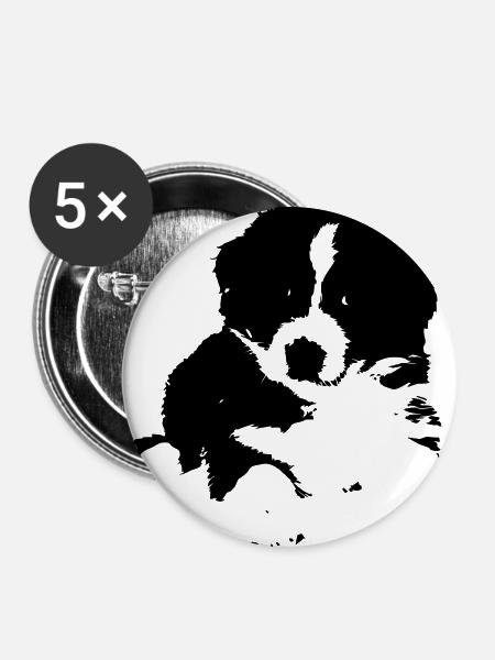 Süßer Hund - Buttons groß 56 mm (5er Pack) - Weiß