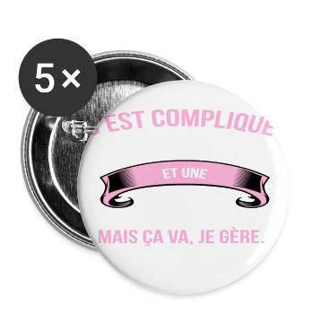 mami - Lot de 5 grands badges (56 mm) - blanc - Devant