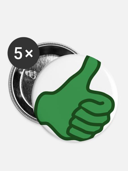 Daumen hoch - Buttons groß 56 mm (5er Pack) - Weiß