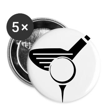 Golf - Golfball - Buttons groß 56 mm (5er Pack) - Weiß - Vorne